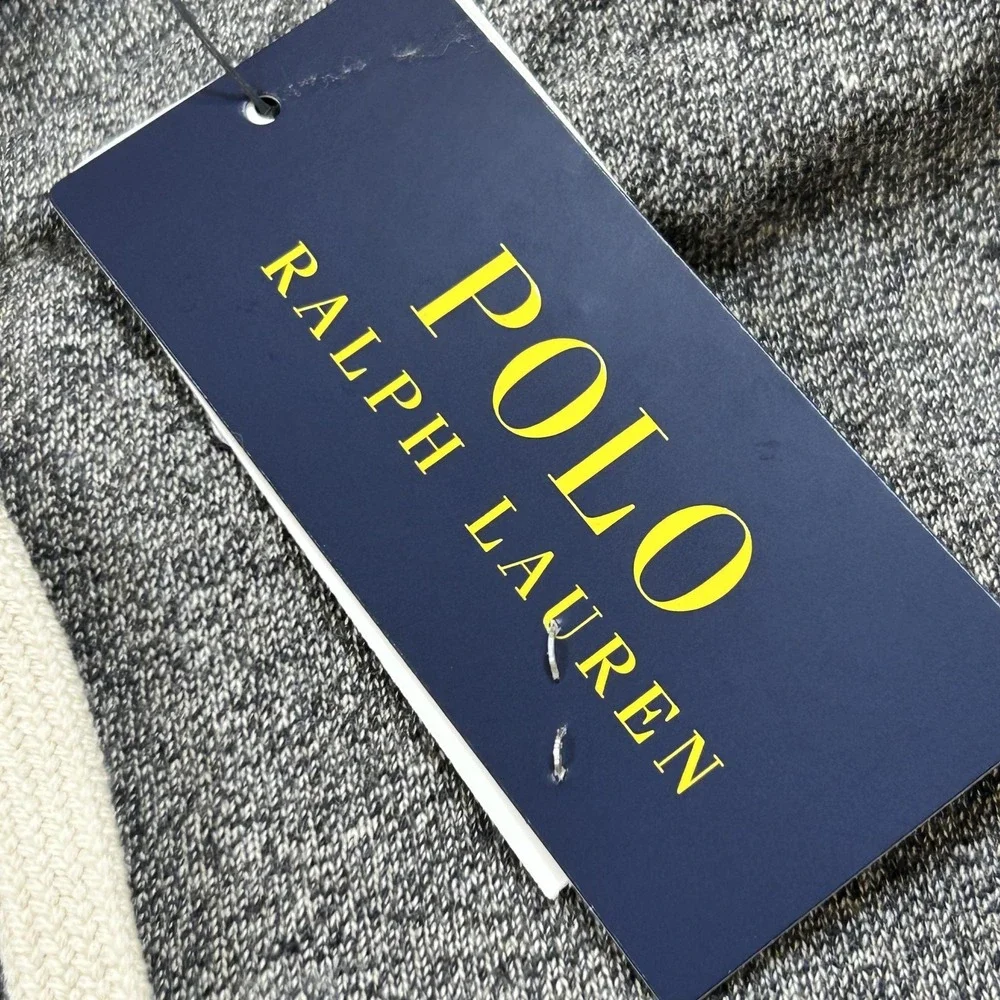 Polo Ralph Lauren Hoodie Mens 2XL Gray Fleece Full Zip Logo Sweatshirt NWT